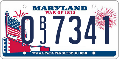 MD license plate 0BJ7341