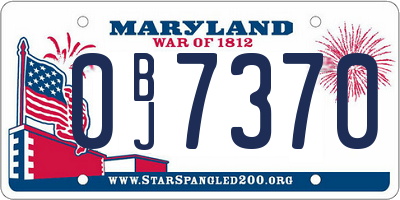 MD license plate 0BJ7370