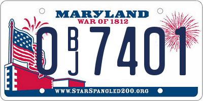 MD license plate 0BJ7401