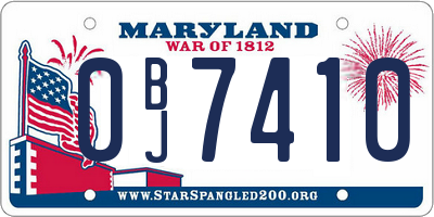 MD license plate 0BJ7410