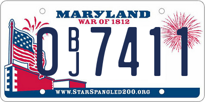MD license plate 0BJ7411