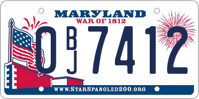 MD license plate 0BJ7412