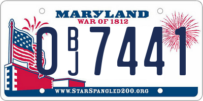 MD license plate 0BJ7441