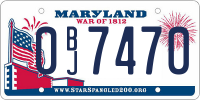 MD license plate 0BJ7470