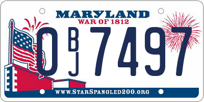 MD license plate 0BJ7497