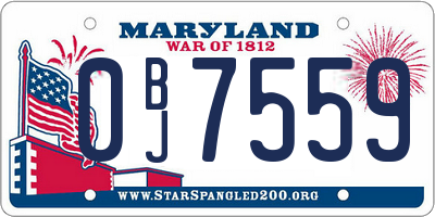 MD license plate 0BJ7559