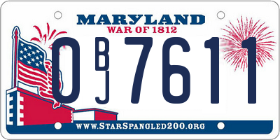 MD license plate 0BJ7611