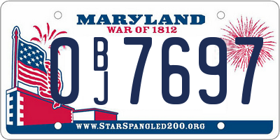 MD license plate 0BJ7697