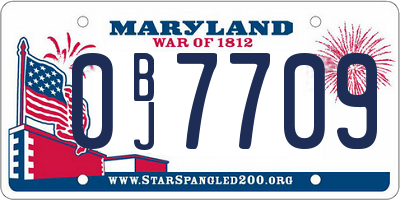 MD license plate 0BJ7709