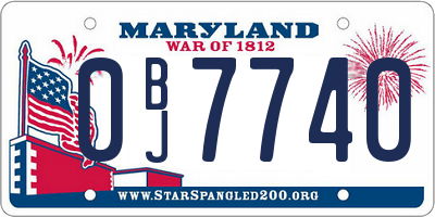 MD license plate 0BJ7740