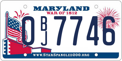 MD license plate 0BJ7746