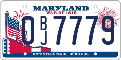 MD license plate 0BJ7779