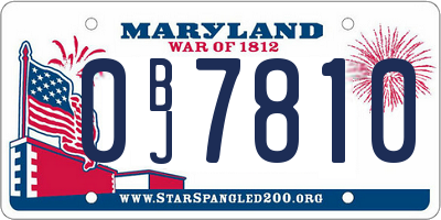 MD license plate 0BJ7810
