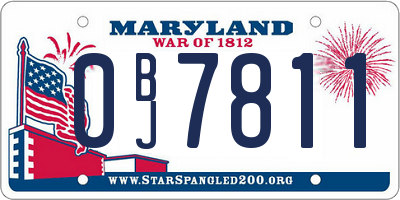 MD license plate 0BJ7811