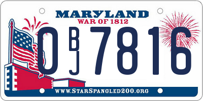 MD license plate 0BJ7816