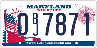 MD license plate 0BJ7871