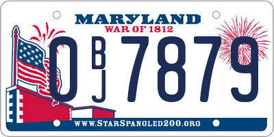 MD license plate 0BJ7879