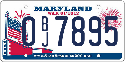 MD license plate 0BJ7895