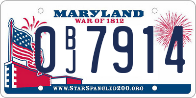 MD license plate 0BJ7914