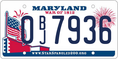 MD license plate 0BJ7936