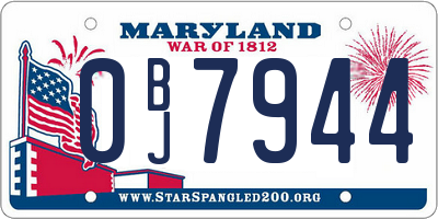 MD license plate 0BJ7944