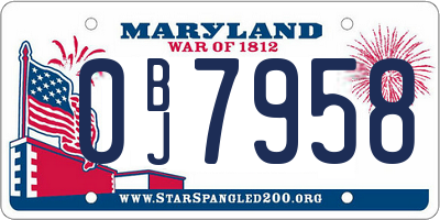 MD license plate 0BJ7958