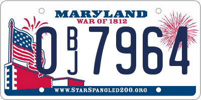 MD license plate 0BJ7964