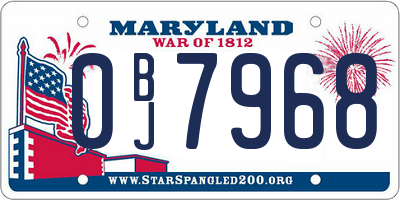MD license plate 0BJ7968