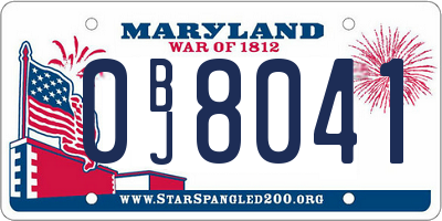 MD license plate 0BJ8041