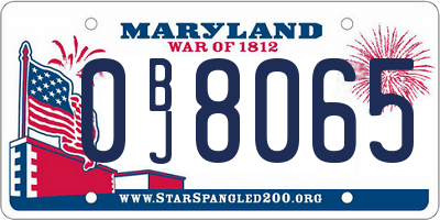 MD license plate 0BJ8065