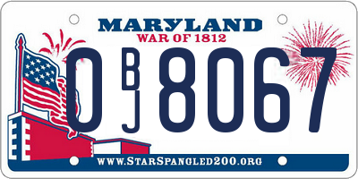 MD license plate 0BJ8067