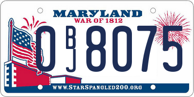 MD license plate 0BJ8075