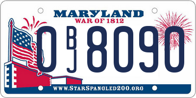MD license plate 0BJ8090