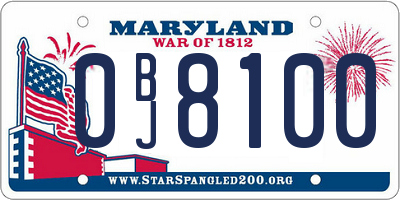MD license plate 0BJ8100