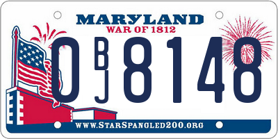 MD license plate 0BJ8148
