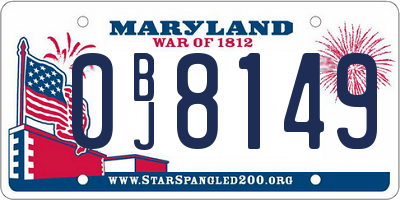 MD license plate 0BJ8149