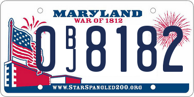 MD license plate 0BJ8182