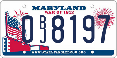 MD license plate 0BJ8197
