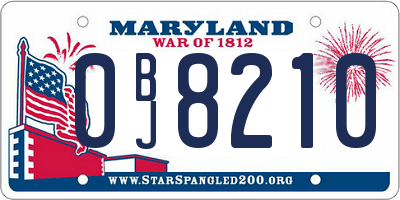 MD license plate 0BJ8210