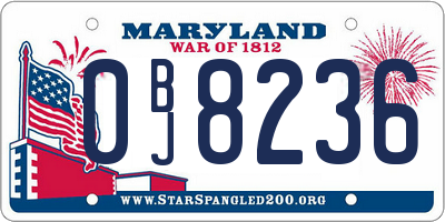 MD license plate 0BJ8236