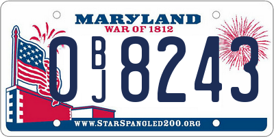 MD license plate 0BJ8243