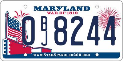 MD license plate 0BJ8244