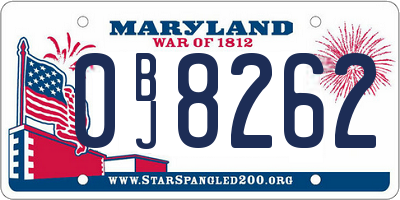 MD license plate 0BJ8262