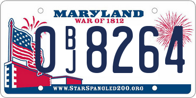 MD license plate 0BJ8264