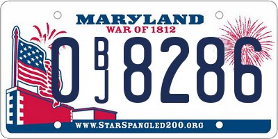 MD license plate 0BJ8286