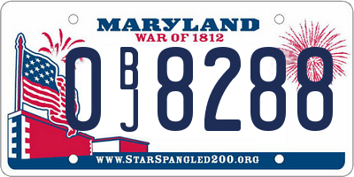 MD license plate 0BJ8288
