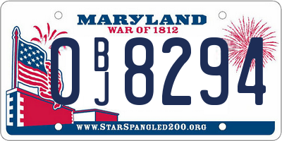 MD license plate 0BJ8294