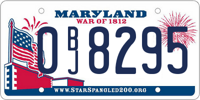MD license plate 0BJ8295