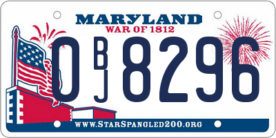 MD license plate 0BJ8296