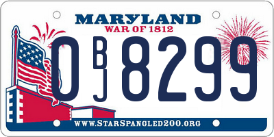 MD license plate 0BJ8299